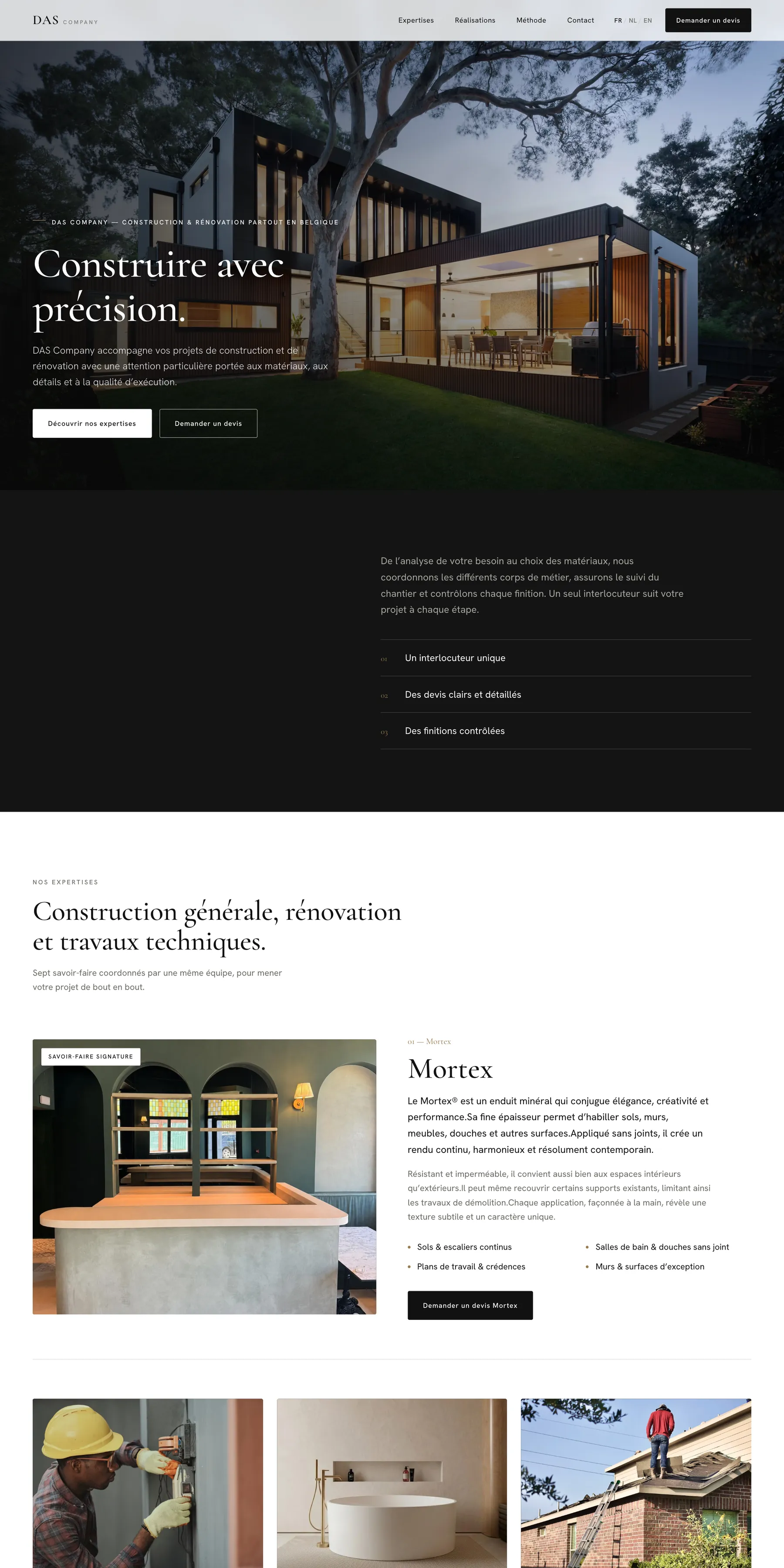 Page d’accueil du site DAS Company