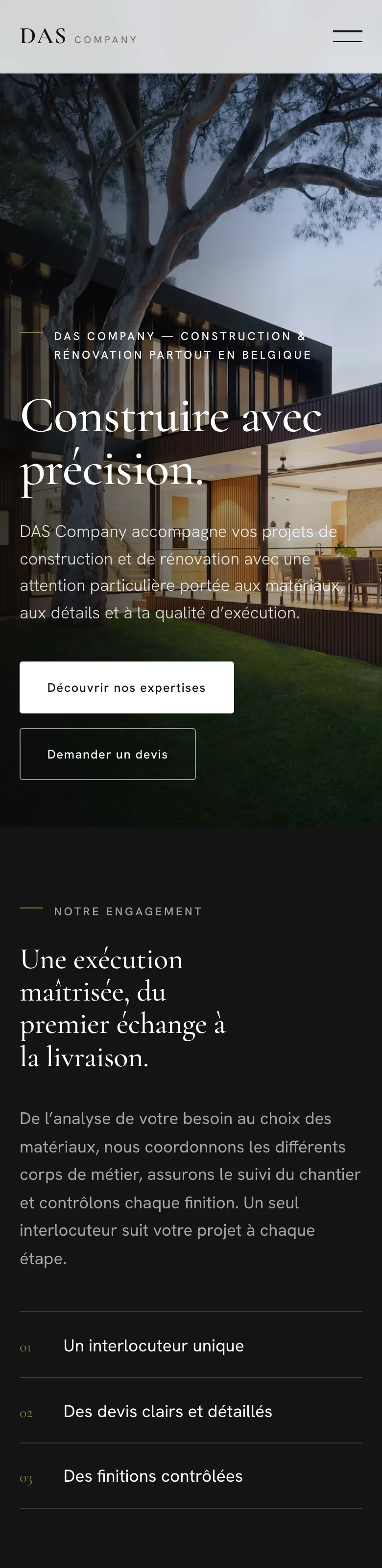 Aperçu du site DAS Company — Mobile