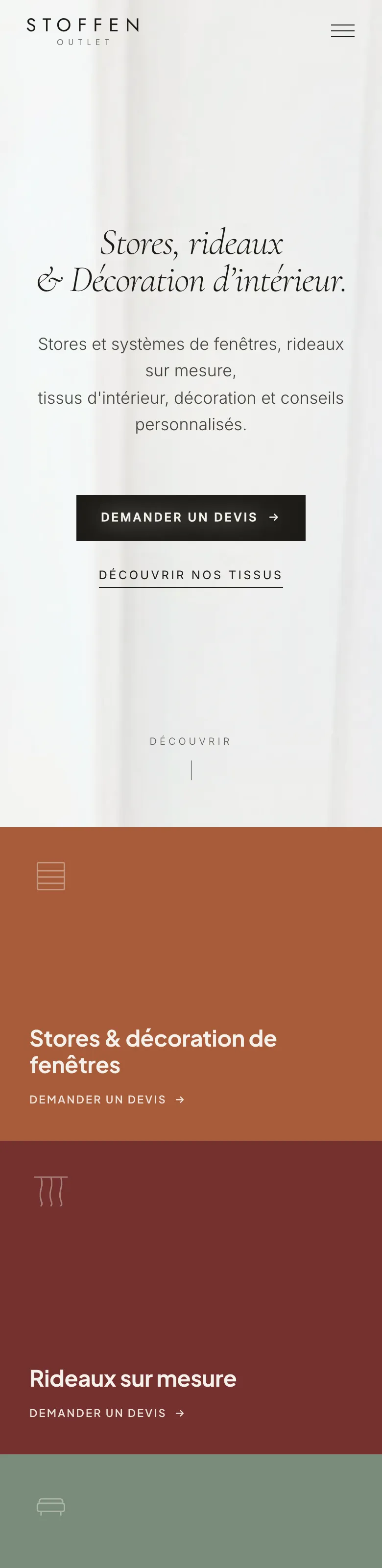 Aperçu du site Stoffen Outlet — Mobile