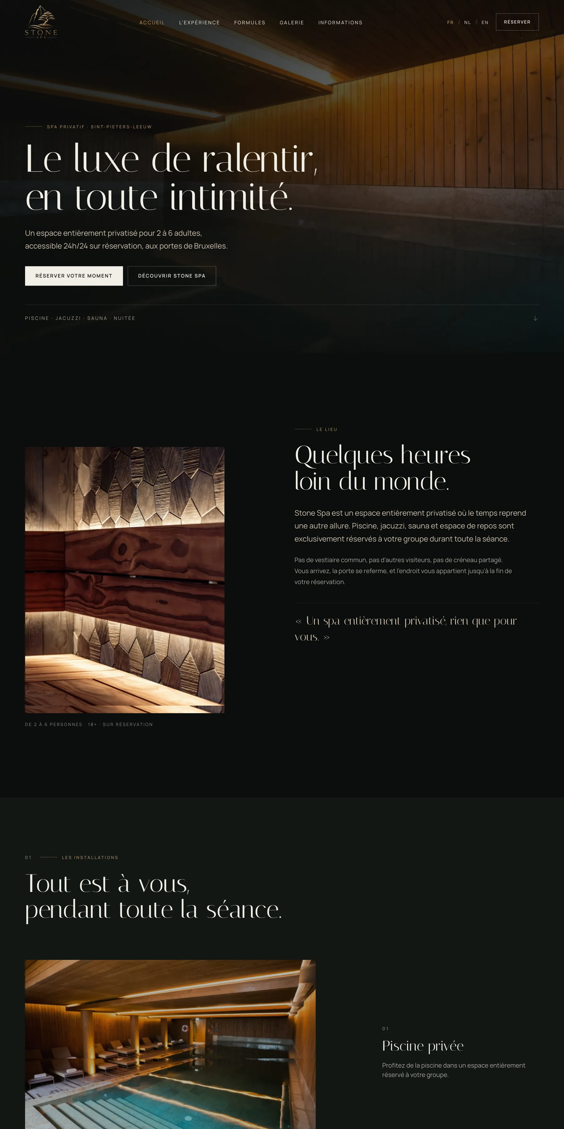 Page d’accueil du site Stone Spa
